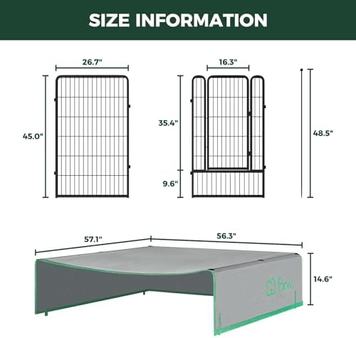 FXW Rollick Dog Playpen with Sun Shade, 16 Panels - Image 2