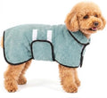 Dog Bathrobe, Super Absorbent for Small to Large Dogs, Light Green S by Bienbee