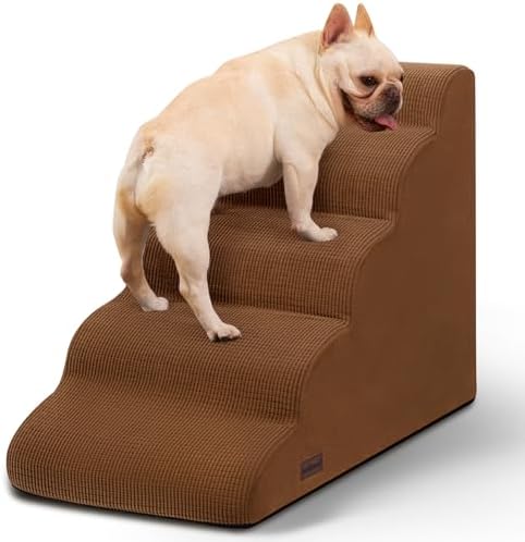 Aodisman Dog Stairs for High Bed, 5-Step Pet Ramp for Small Dogs and Cats by AODISMAN