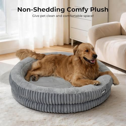 BALANCE Donut Dog Bed, 43 Inches Round Dog Bed Extra Large Size Dogs Washable - Image 2