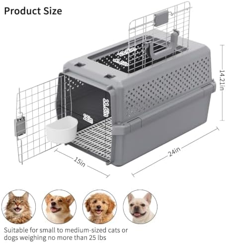 RIZZARI Hard-Sided Dog Carrier: Portable Travel Crate - Image 2