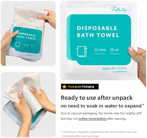 4 Pack Disposable Bath Towels 55''X27.5'’ Durable Portable Camping Towels - Image 2