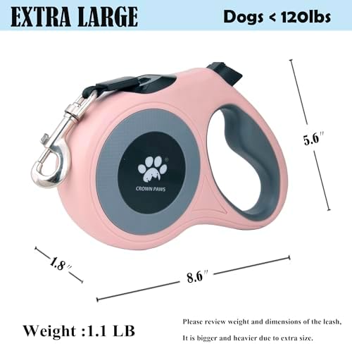 16 ft Retractable Dog Leash for Extra Large Dogs up to 130 lbs, Tangle-Free - Image 7