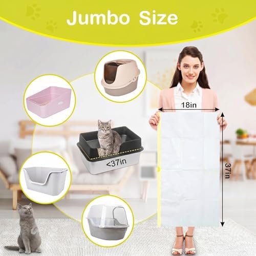 XUEPETT 48 Pack Jumbo Cat Litter Box Liners - Image 2