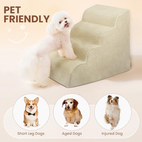 Dog Stairs for Small Dogs, High Density Foam Dog Steps, Extra Wide Non-Slip Pet - Image 5