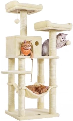 Feandrea Cat Tree, 55.8-Inch Large Cat Tower by FeandreabySONGMICSHOME