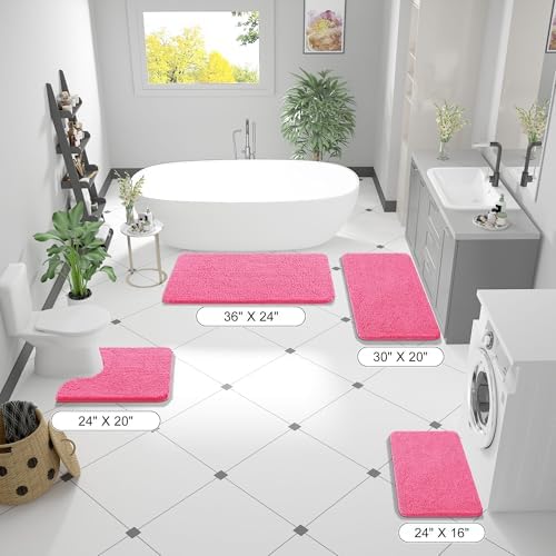 OLANLY Bathroom Runner Rugs 59x20, Extra Soft Absorbent Chenille Bath Rugs - Image 2