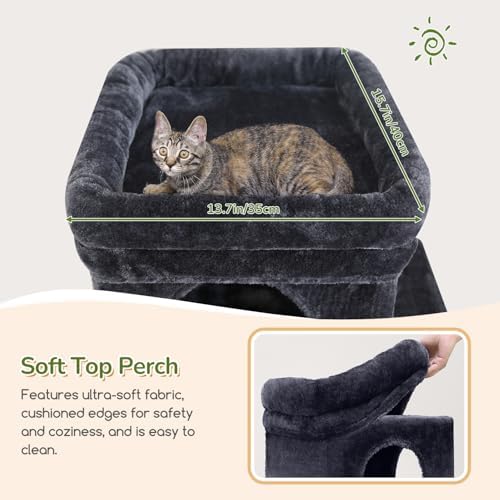Globlazer Heavy Duty Cat Tree for Indoor Cats Large Adult, Dark Grey - Image 2