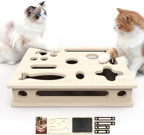 Cat Scratch Puzzle Enrichment Box, Large Solid Wood by Unknown