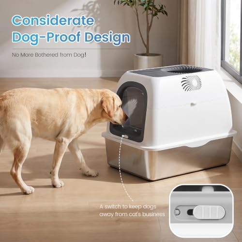 SuzziPaws Stainless Steel Litter Box Top-Entry Dog-Proof - Image 7