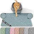 OHMO Cat Litter Mat, 23.5x16 Silicone Trapping Mat Light Blue by OHMO