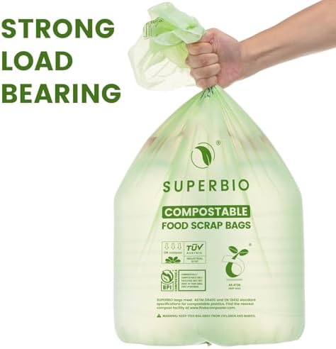 SUPERBIO 13 Gallon Compostable Kitchen Waste Bags, 1 Pack - Image 3