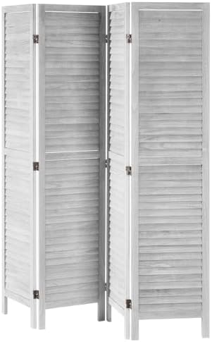 VEVOR Wood Room Divider, 4 Panel Folding Privacy Screen, 66.9 Inches Tall - Image 4