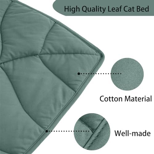 Letalong 30 X 20 Inch Leaf Shaped Cotton Cat Bed Pad, Warming Cat Mat, Pet - Image 3