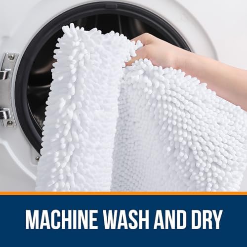 OLANLY Bathroom Runner Rugs 47x17, Extra Soft Absorbent Chenille Bath Rugs - Image 5