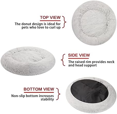 Bedfolks Calming Fluffy Donut Dog Bed - Image 4