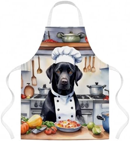 Caroline's Treasures Black Labrador Retriever The Chef Apron Cooking Kitchen by CarolinesTreasures