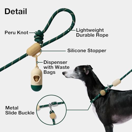 VETRESKA Hands-Free Dog Leash, 8FT Green Rope Leash - Image 4