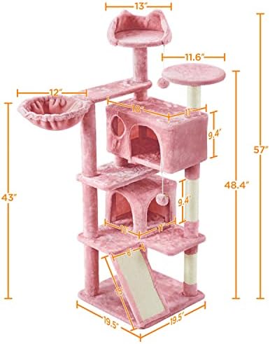 Yaheetech Cat Tree, 57 inches Cat Tower - Image 3