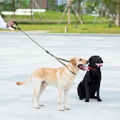 iYoShop Double Dog Leash, 360° Swivel, No Tangle, Military Green - Image 6