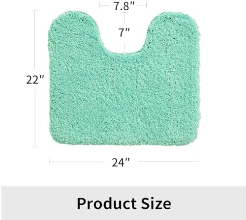 Disolla Toilet Rug 22x24 Mint Green, Soft Toilet Mat U-Shaped Washable - Image 2
