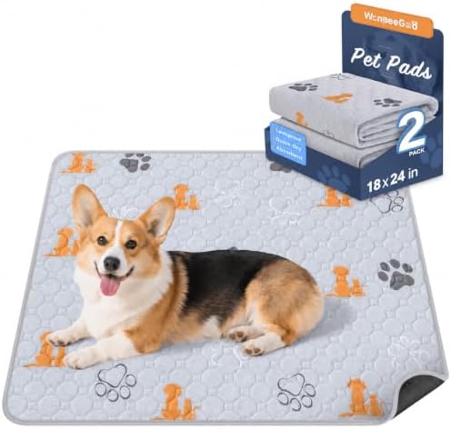 WanpeeGoo Washable Pee Pads for Dogs, Waterproof, 18 x 24 in, 2 Pack by WanpeeGoo
