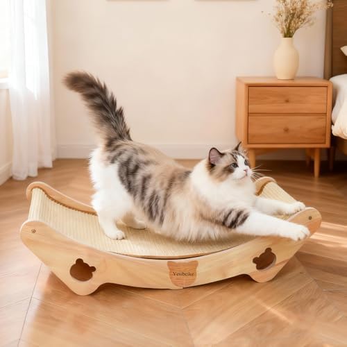 23.6 in Oak Sisal Cat Scratcher Bed by Unknown