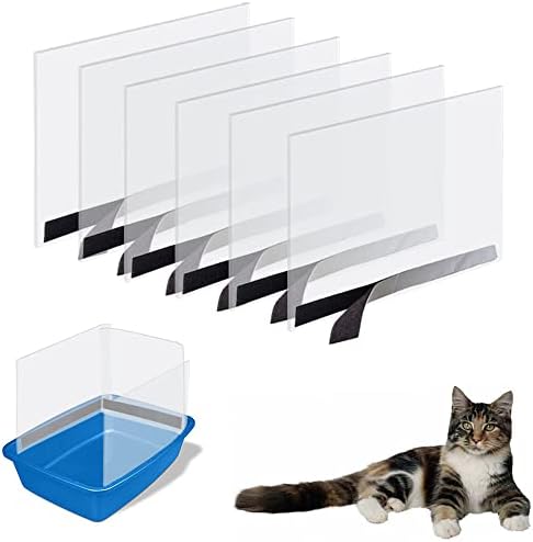 Oncpcare 6 Pack Cat Litter Box Pee Shields, High Side Open Top Kitty Pan Shield by Oncpcare