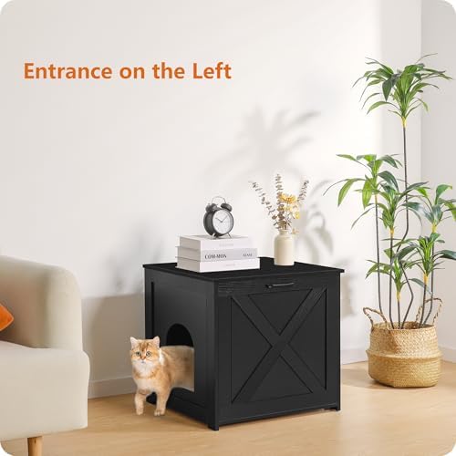 Dwanton Cat Litter Box Enclosure, Hidden Litter Box Furniture, 23.6 Inches - Image 3