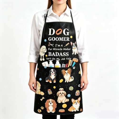 Waterproof Dog Grooming Apron, Adjustable Adult Grooming Smock - Image 5