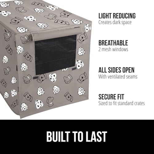 GORILLA GRIP Dog Crate Covers, Wire Kennel Topper, 36 in, Taupe Dogs - Image 2