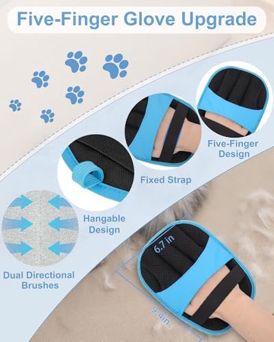 2 Pack Pet Hair Removal Glove, Five-Finger Tool - Image 3