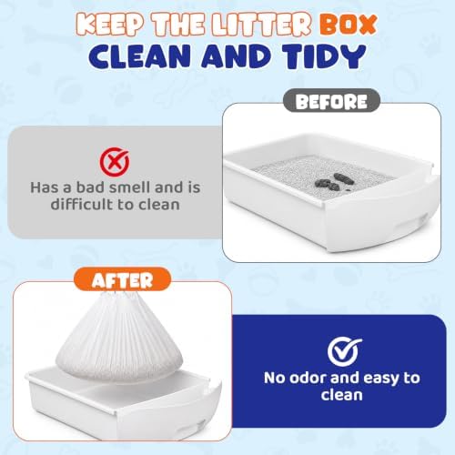 180 Count Automatic Cat Litter Box Liners, Drawstring Waste Bags - Image 7
