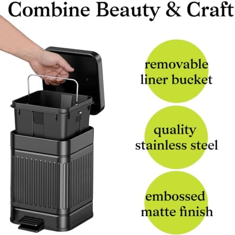 Small Bathroom Trash Can with Lid, Metal Dog Poop Trash Can Outside - Image 6
