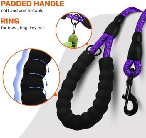 Taglory Rope Dog Leash for Small Medium Dogs, 4 FT Padded Handle - Image 4