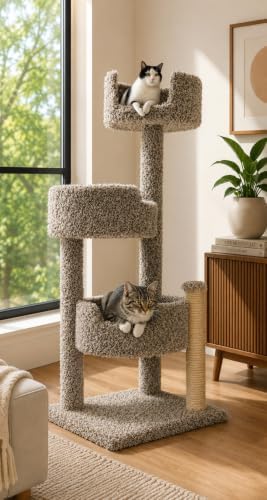 New Cat Condos Real Wood and Carpeted Cat Tree by New+Cat+Condos
