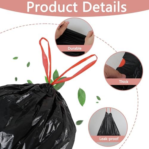 Xyskin 1.5 Gallon Drawstring Trash Bags, Small Garbage Liners - Image 3