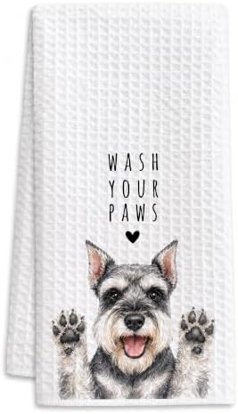 Mini Schnauzer Kitchen Towel, Hand Towel, Schnauzer Gifts by Buildinest
