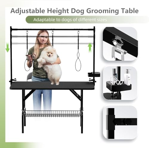 47"Professional Dog Pet Grooming Table Adjustable Heavy Duty Portable w/Arm & - Image 3