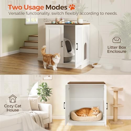 MAHANCRIS Large Cat Litter Box Enclosure, Tall Hidden Litter Box Furniture - Image 5