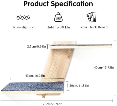 Cat Wall Shelves 2 Platform Kitten Tree Shape Wall-Mounted Floating Shelf - Image 4
