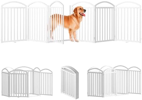 SNUOWU 6 Panels Full Matel Freestanding Dog Gates by SNUOWU