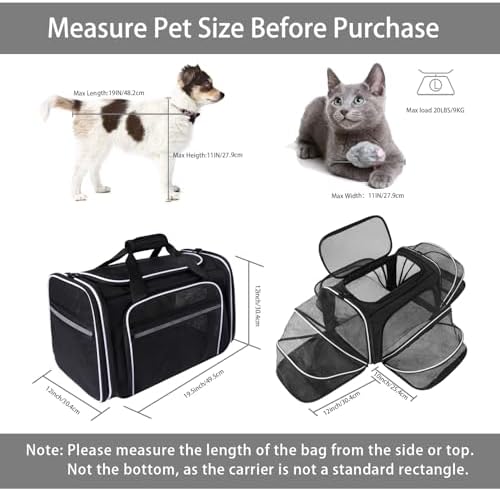 TSA Airline Approved Large Pet Travel Carrier, 4 Sides Expandable - Image 2