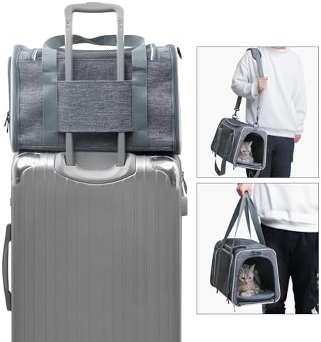 Cat Carrier - Soft-Sided Dog Pet Carrier, Portable Foldable Pet Bag up to 28 Lbs - Image 5