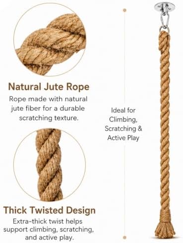 Extra Long 7.9Ft Jute Rope Cat Wall Climber - Image 4