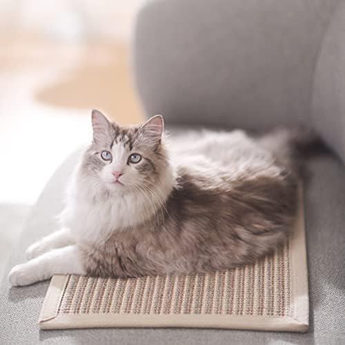 FUKUMARU Cat Scratcher Mat, 23.6 X 15.7 Inch Natural Sisal Cat Scratch Mat - Image 5