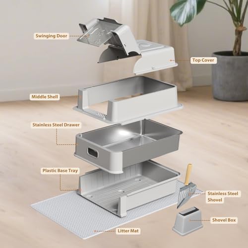 XXXL Jumbo Drawer Stainless Steel Cat Litter Box - Image 7