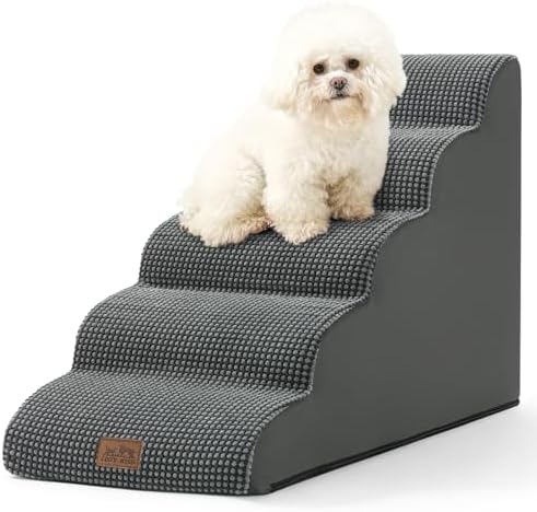 COZY KISS Dog Stairs for Small Dog 22.6" H, 5 Step Pet Ramp for Bed by COZYKISS