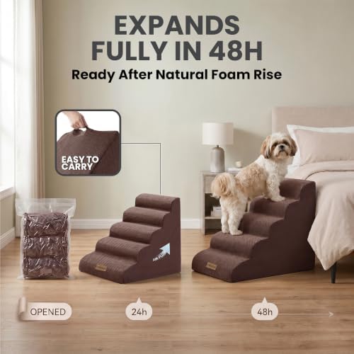 Miorun Dog Stairs for High Beds, 24.5" Foam Pet Ramp Step for Small Dogs - Image 7
