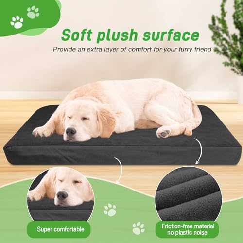 Dog Bed Covers Replacement Washable 100% Waterproof Soft Dog Bed Sheet Black 2 - Image 4